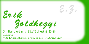 erik zoldhegyi business card